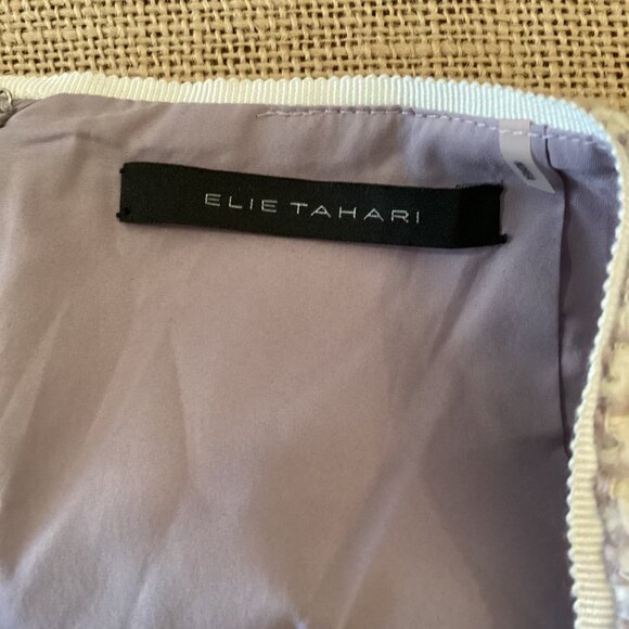 Elie Tahari Womens Wool Blend Pencil Skirt Size 8 Cream & Purple Textured - Picture 2 of 9